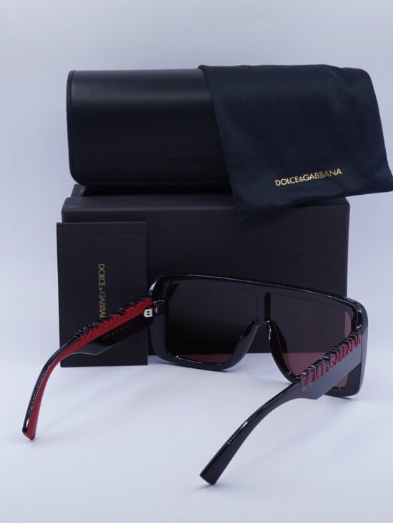 Dolce & Gabbana DG6204 501/75 Shield Sunglasses - Shiny Black/Violet main image 7